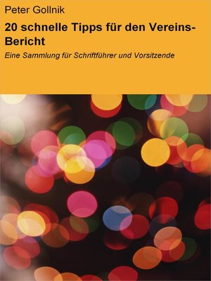cover image of 20 schnelle Tipps für den Vereins-Bericht